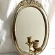 Grand porte-bougie mural vintage en miroir