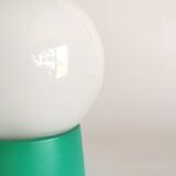 Vintage white opaline living room bedside desk lamp "Green and lavender"
