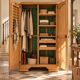 Parisian Art Deco wardrobe, renovated with raw wood.