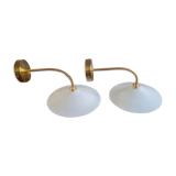 Pair of opaline wall lamps