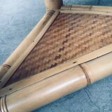 Handcrafted Bamboo Corner Table Set, 1970s, Set of 2