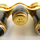 Former pair of theatre binoculars, opera B B Paris brass and leather