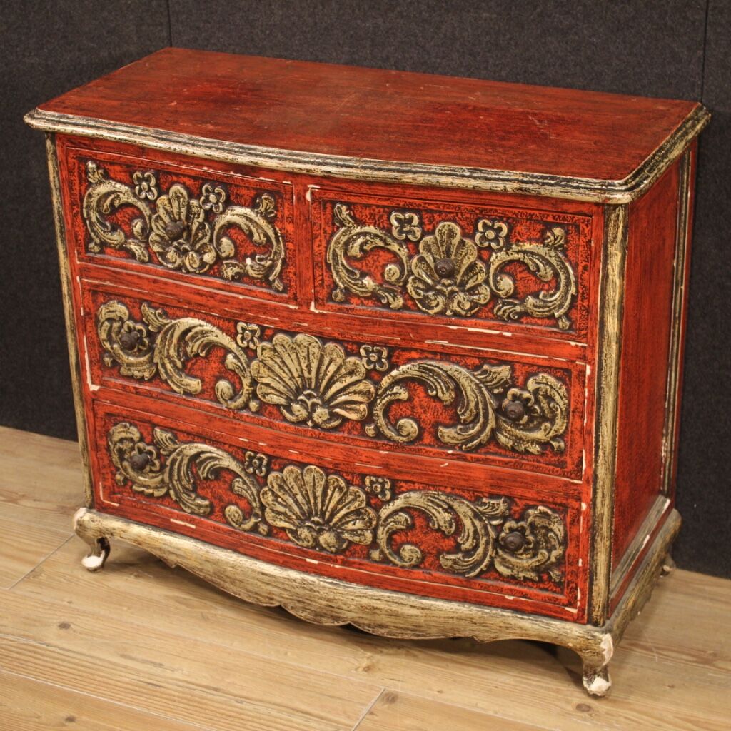 Spanish lacquered and silvered dresser