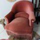 Fauteuil crapaud velours rose