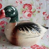 Terrine Michel caugant in duck shape tadorne by belon barbotine zoomorphe
