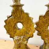 Yellow terracotta candle holder
