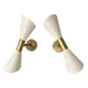 Pair of Italian flute wall lights design 1950