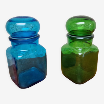 Pair of glass jars 1960s