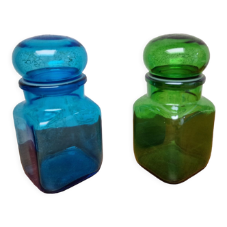 Pair of glass jars 1960s
