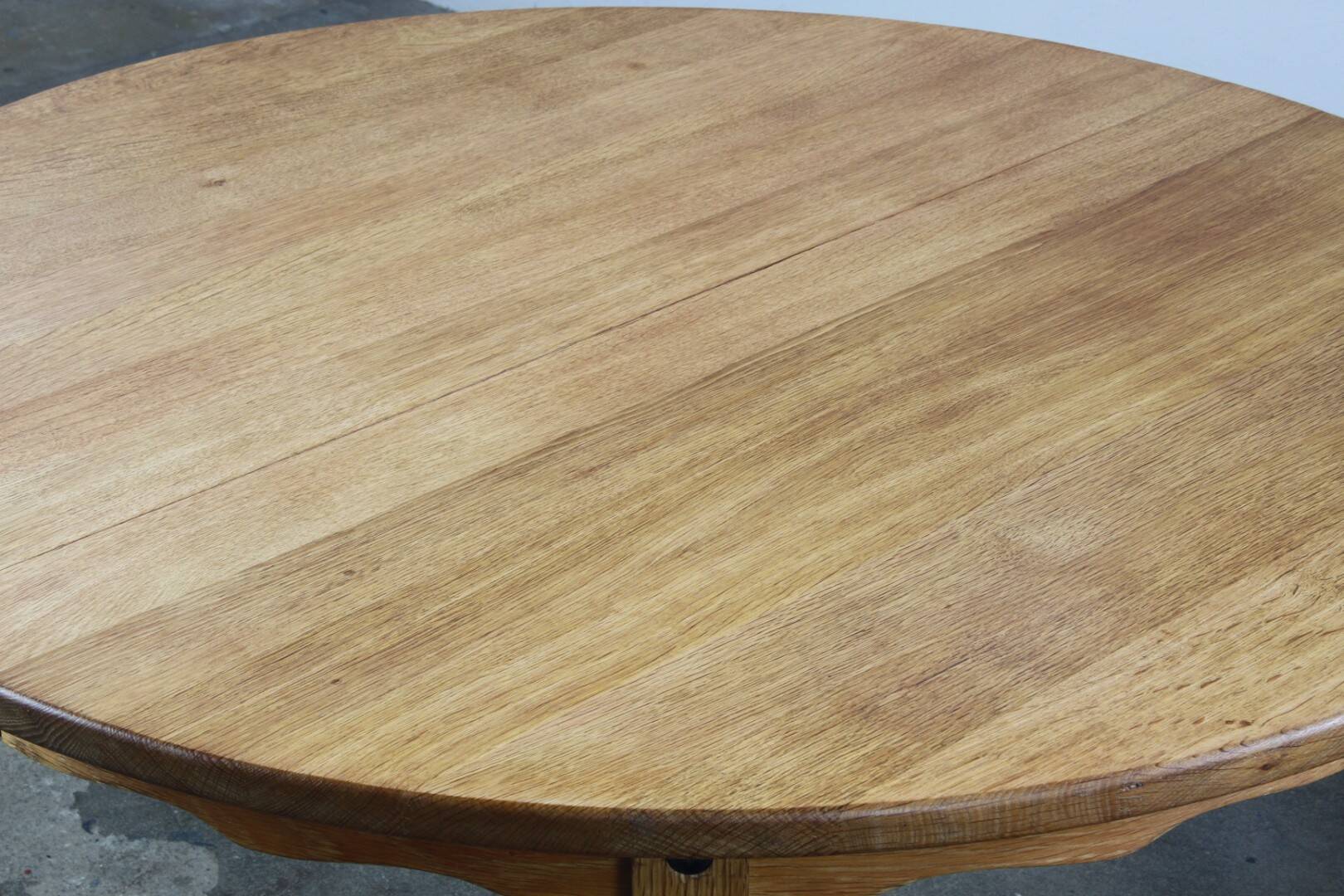 Vintage Danish Modern Oak Round Table, H. Kjærnulf style, 1960s