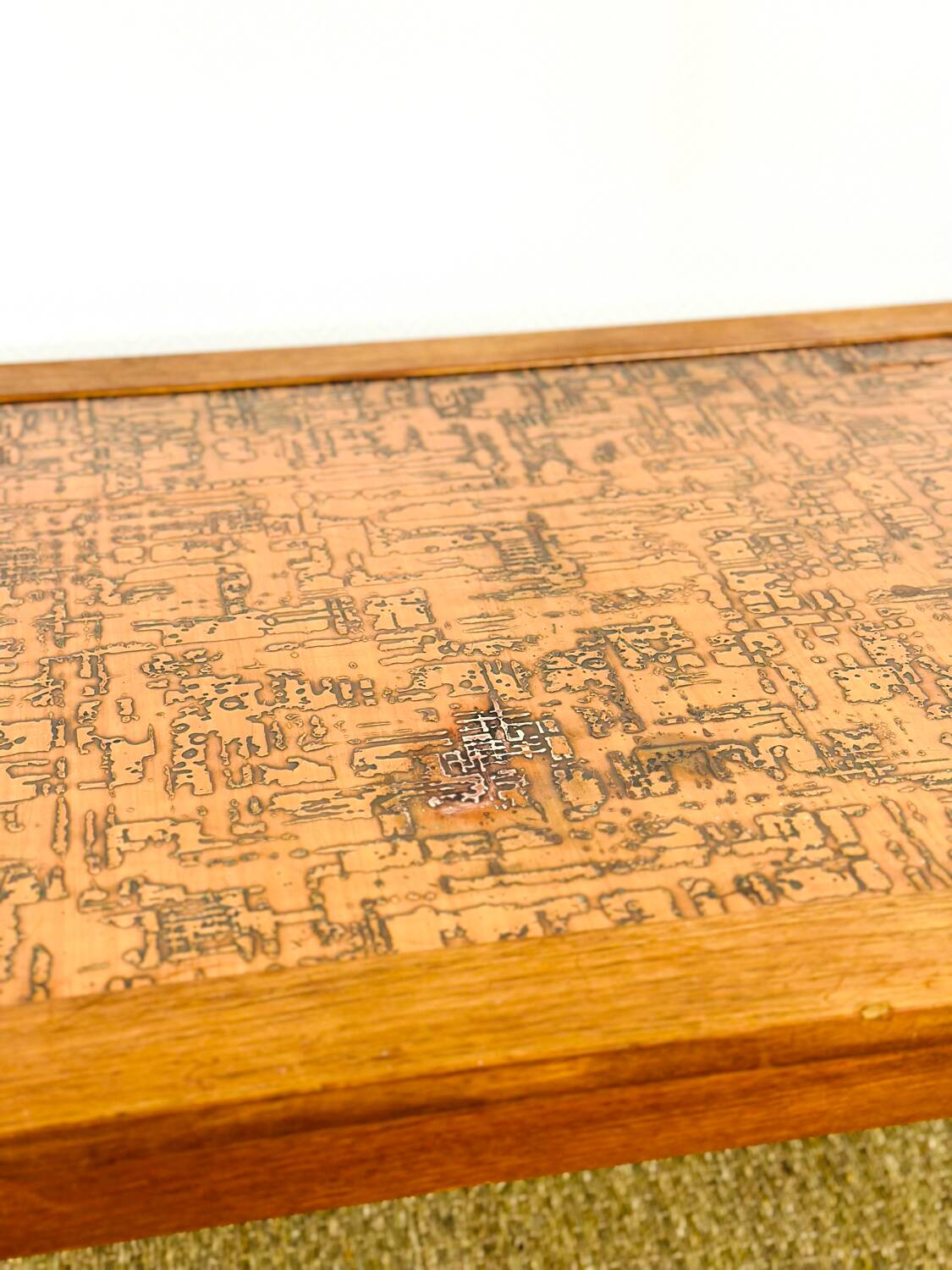 Scandinavian coffee table in copper, 1960.