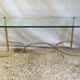 Table basse laiton et verre années 50
