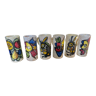 Series of 6 stylized ceramic mugs toledo 50s 60s