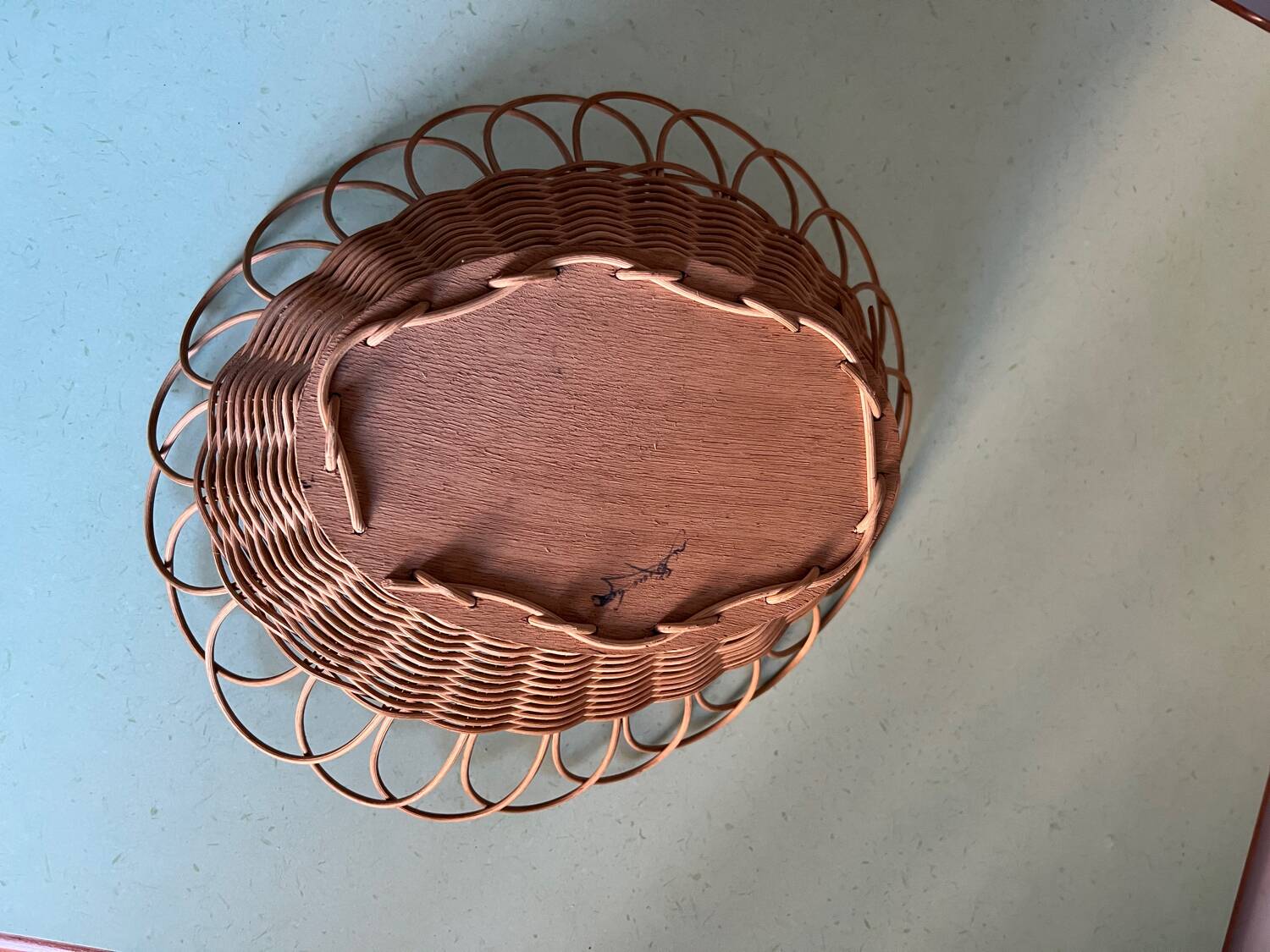 Vintage rattan basket basket