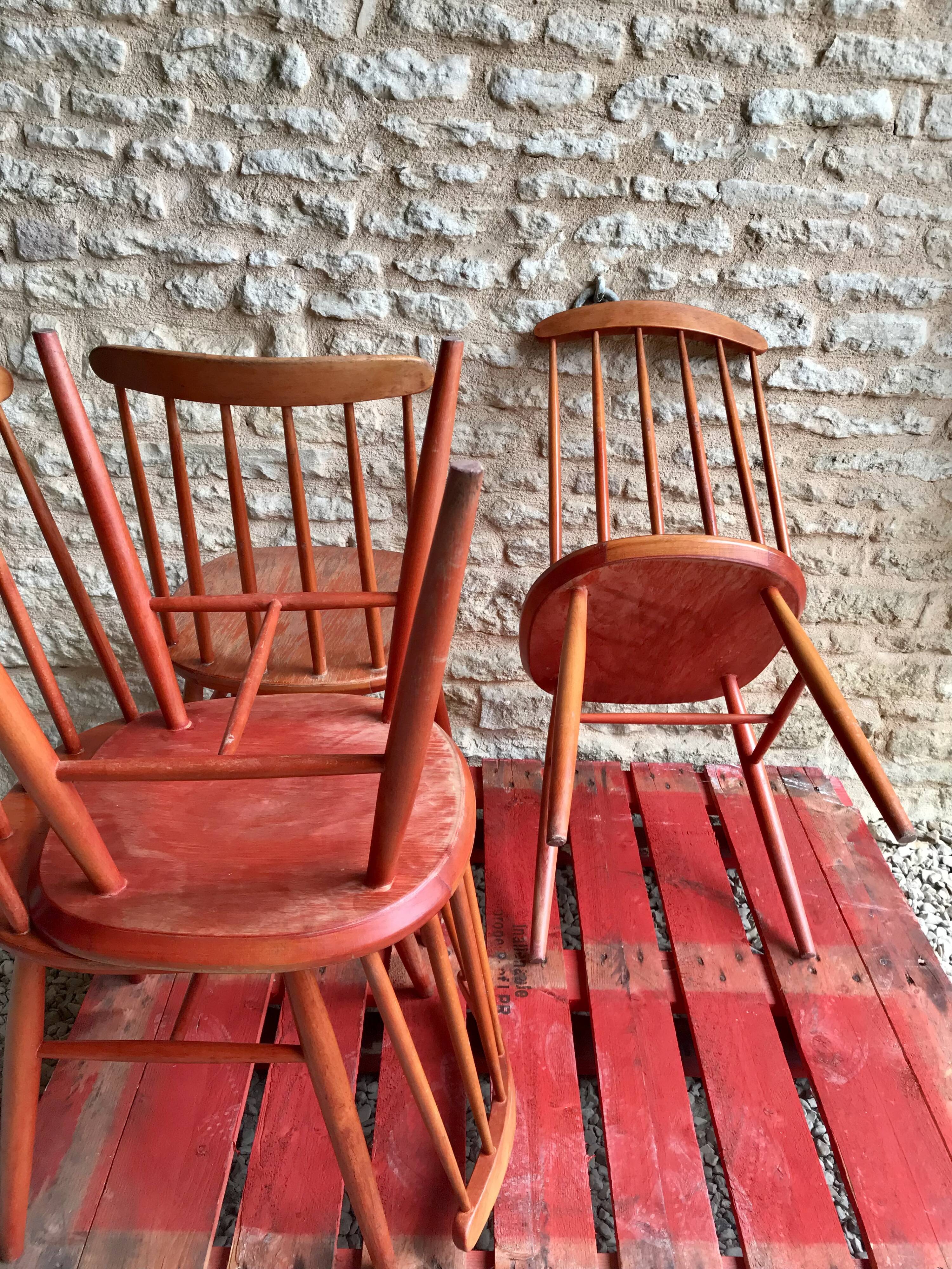 Set of 4 vintage 1960's scandinavian