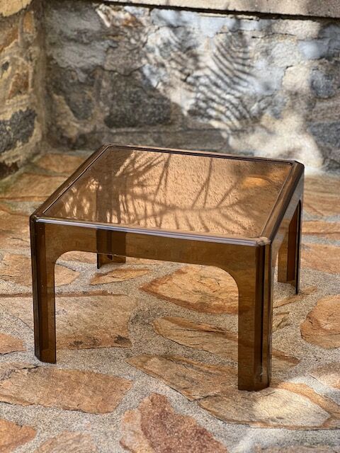 Coffee table 1970 translucent plexi brown