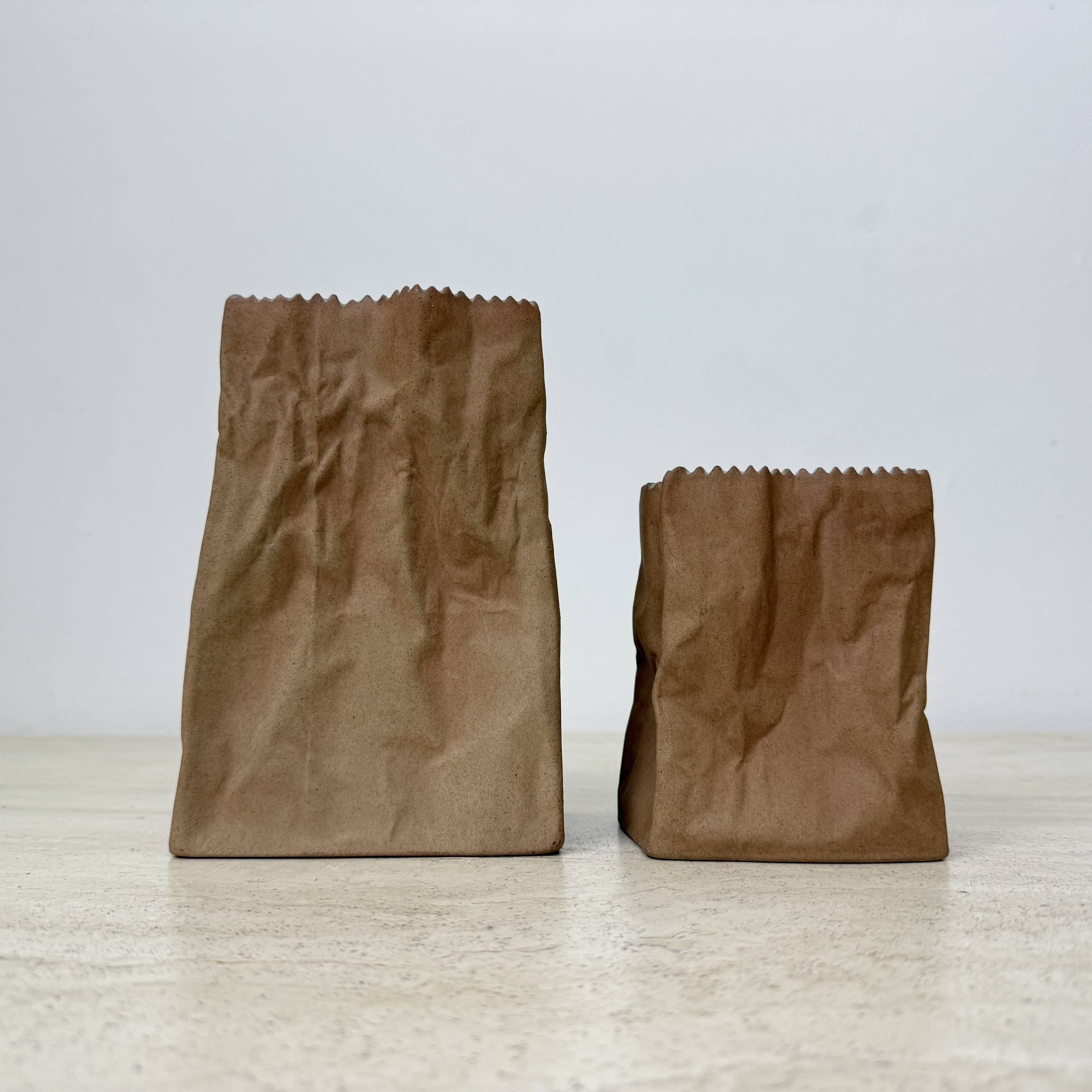 Set of 2 Rosenthal Paper bag vase by Tapio Wirkkala , 1970’s
