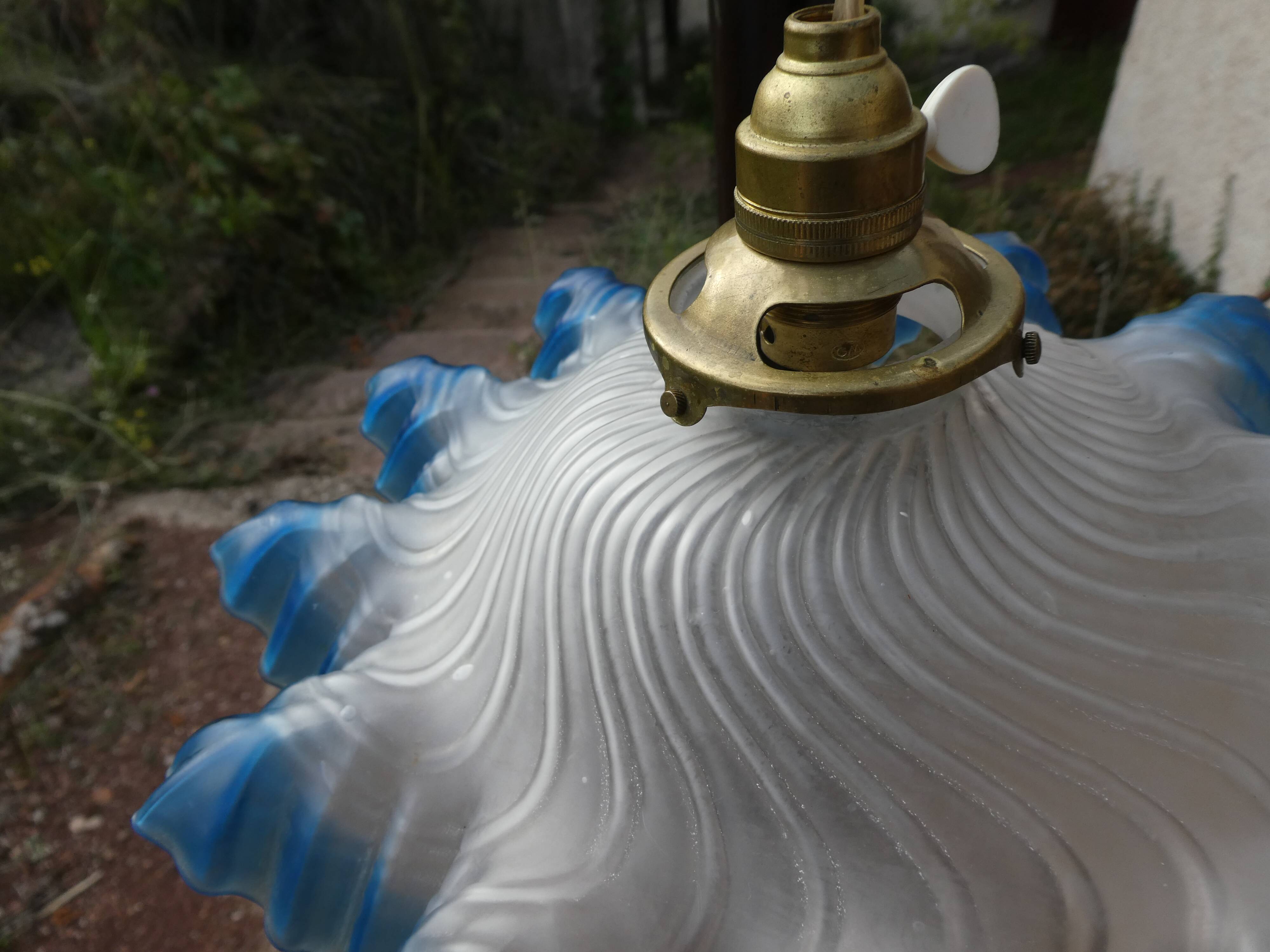 Vintage blue draped glass walkman