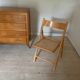 Chaise cannée pliante vintage