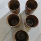 5 mugs / verres anciens en grès pyrite