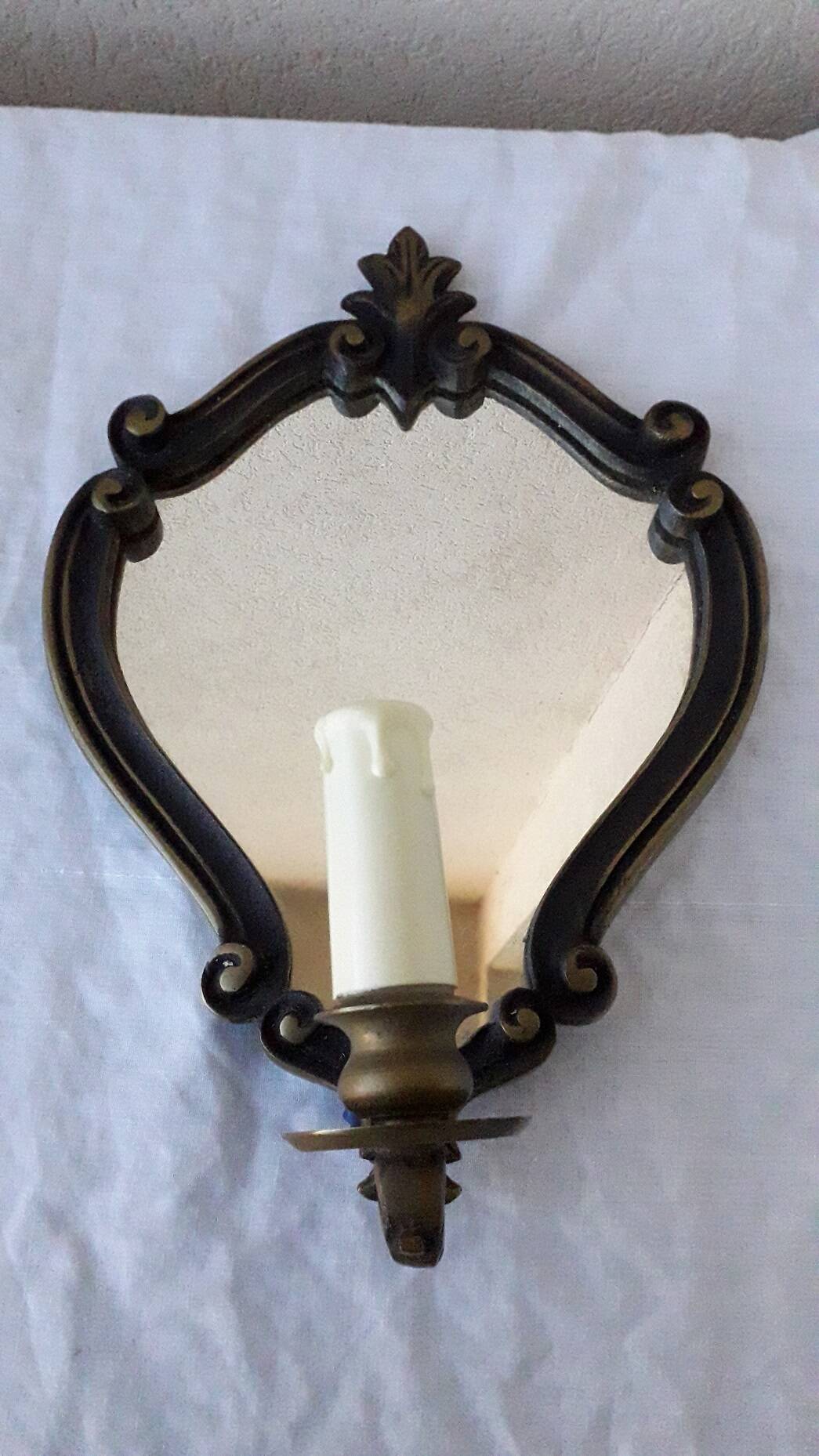 Pair of mirror wall lights