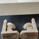 Mexican Bookends in Sombrero/Dozing Against Cactus. Made of onyx.