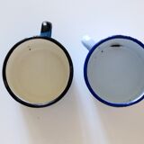 2 vintage 60 ' s sheet metal mugs