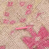 3x13 Rug For Kitchen Pink Beige Herki Vintage Runner Rug, 79x402Cm SK 4146