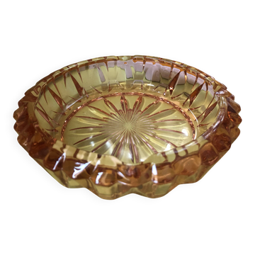Cendrier vintage en verre orange