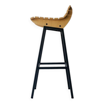 Wood and iron stool