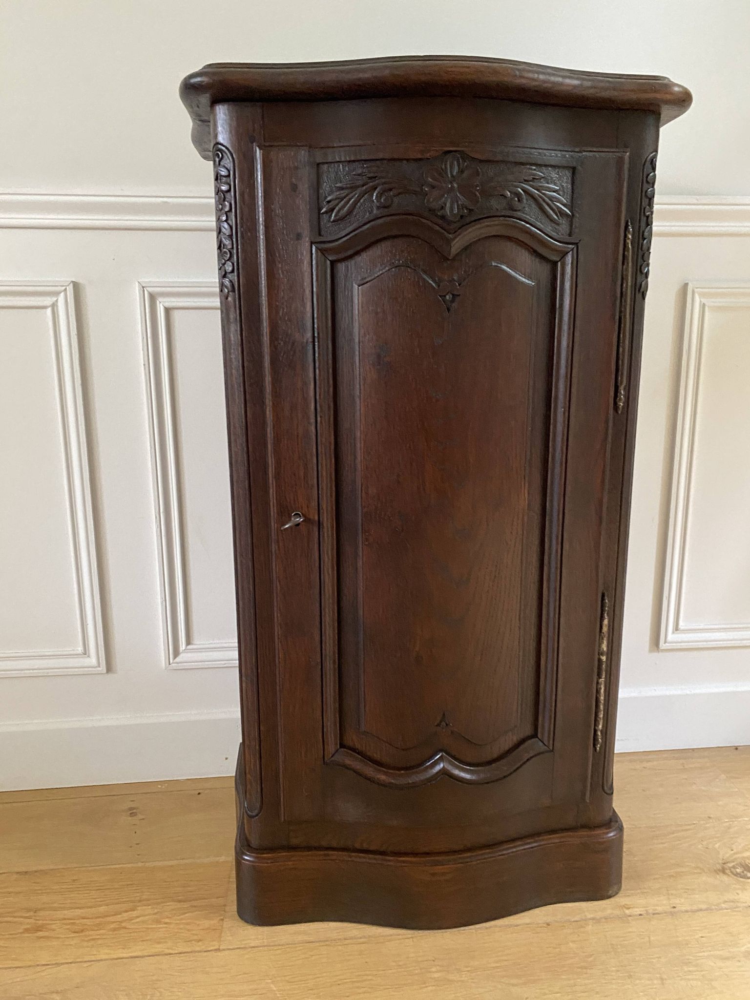 Jam cupboard, entrance furniture, antique carved solid oak occasional furniture