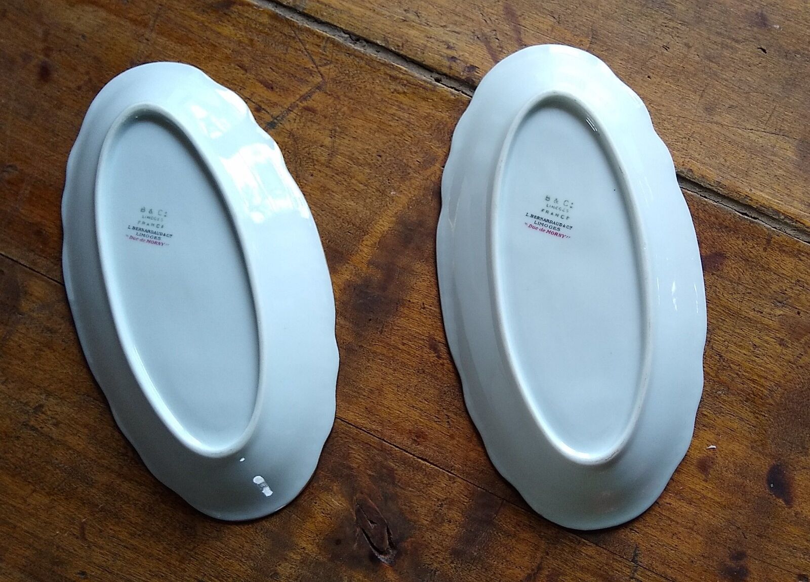 2 porcelain raviers on the golden edge of Limoges Bernardaud