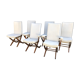 Set of 4 chairs and two reclining chairs in teak 1970