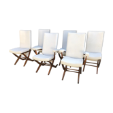 Set of 4 chairs and two reclining chairs in teak 1970
