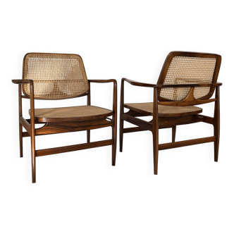 Pair of Oscar armchairs by Sergio Rodrigues, Brazilian design 1956