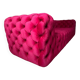 Seat / sofa / bank chesterfield wine red velvet retro