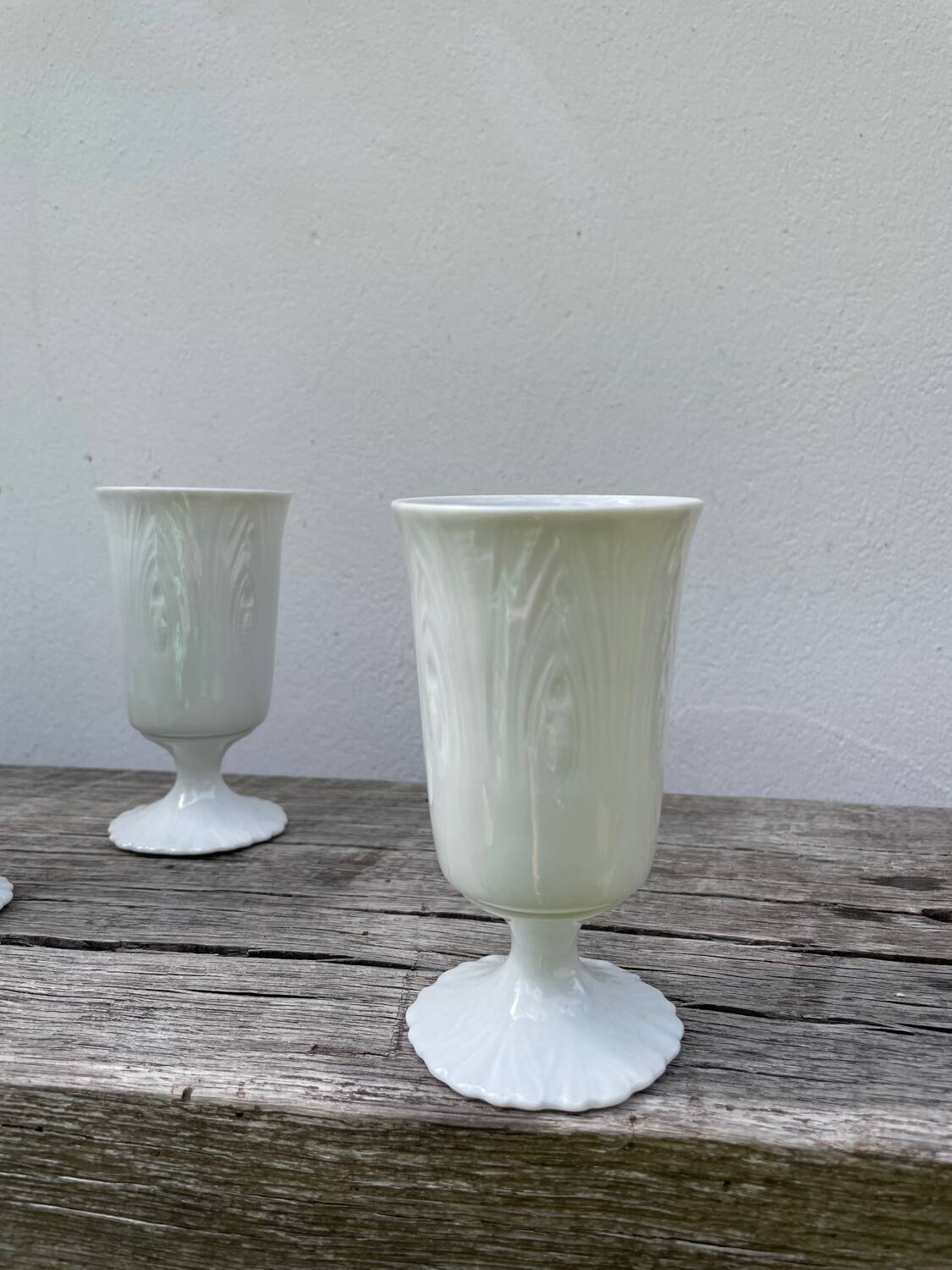 Plain white mazagran cups Limoges Seignolles Edelweis