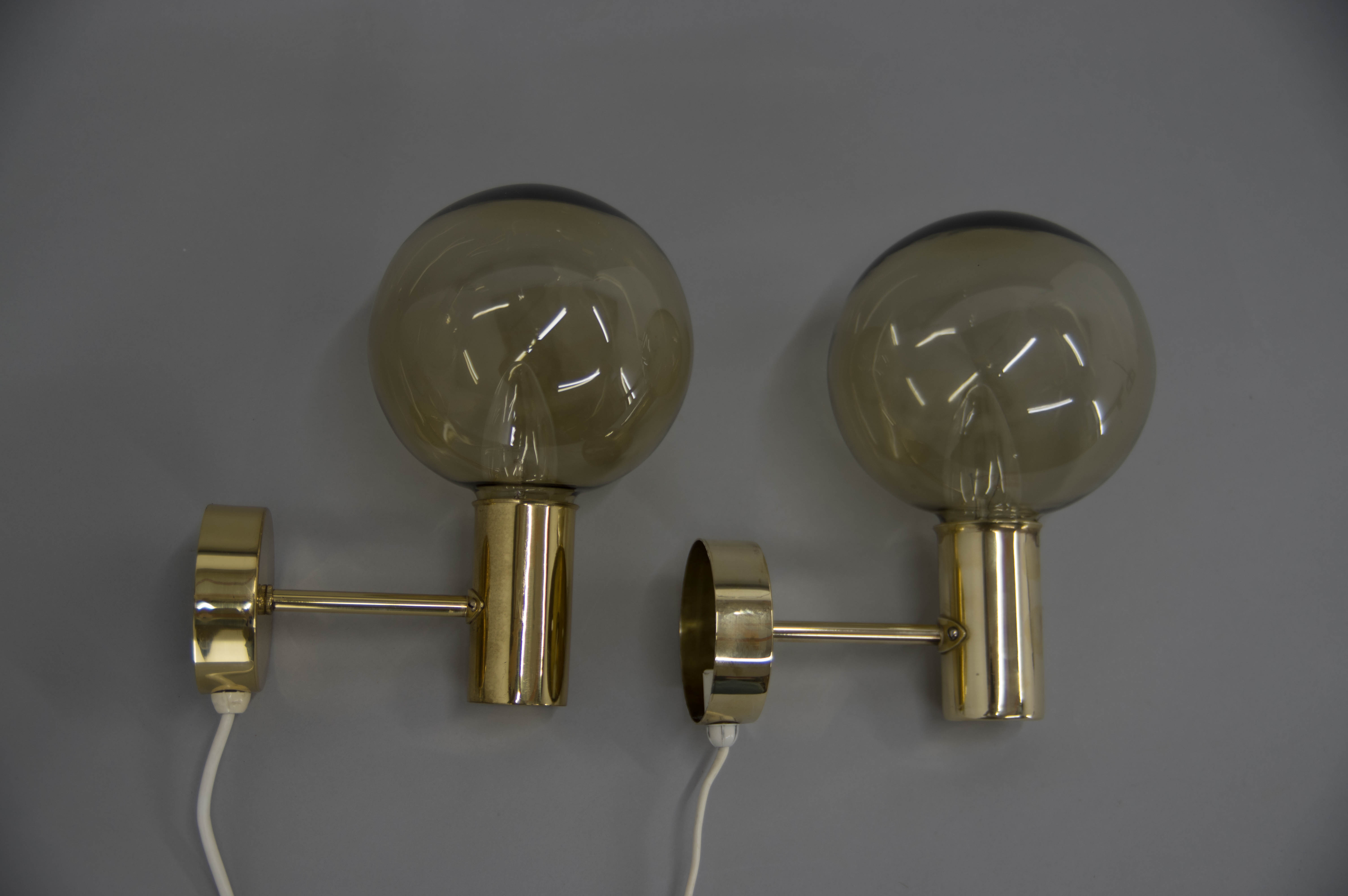 Set of Two Hans-Agne Jakobsson Wall Lamps, 1960s