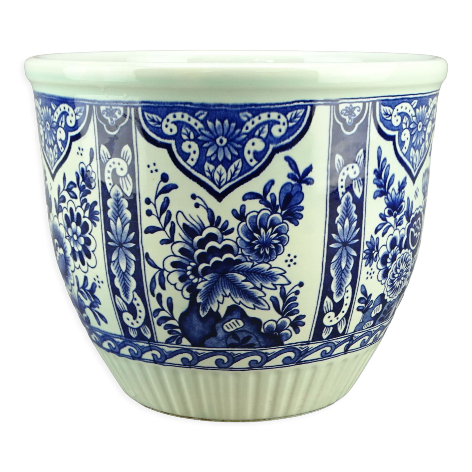 Delft Boch Royal Sphinx earthenware pot cache