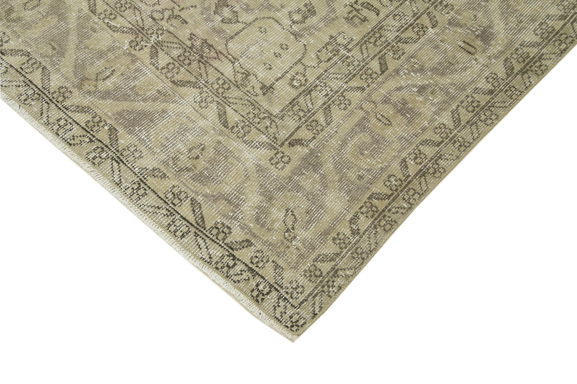 handwoven vintage anatolian beige carpet 194 cm x 278 cm