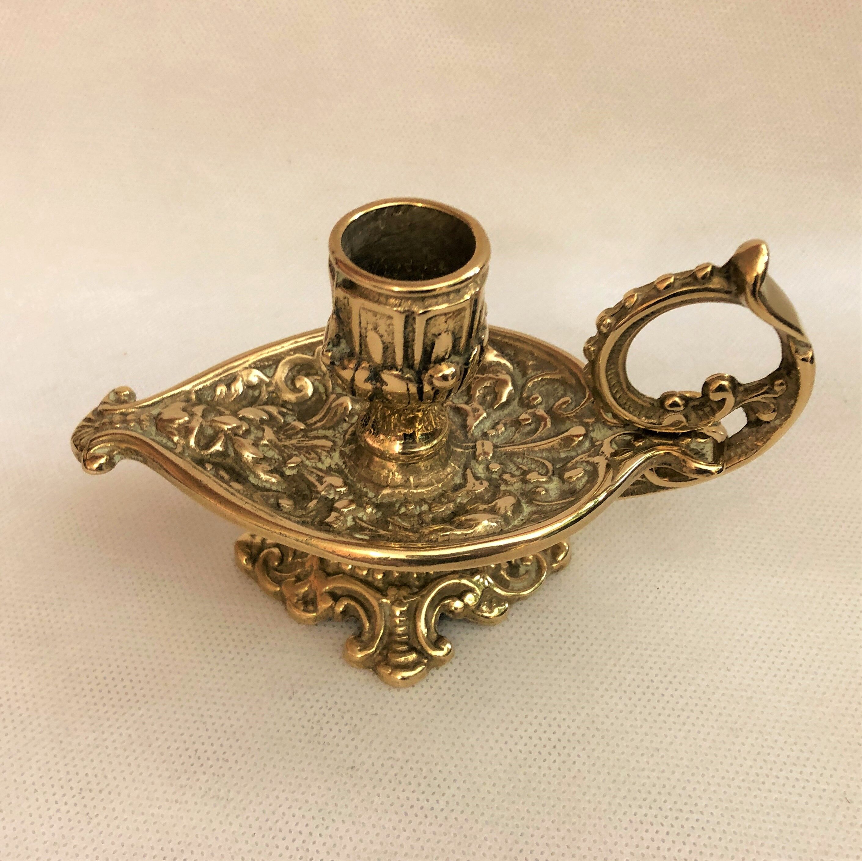 Golden brass candle holder Napoleon III style