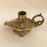 Golden brass candle holder Napoleon III style