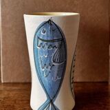 Bordeaux Art Ceramic Fish Vase