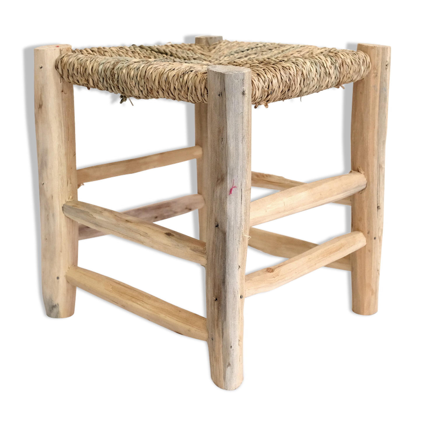 Minimalist stool made of wood and rope