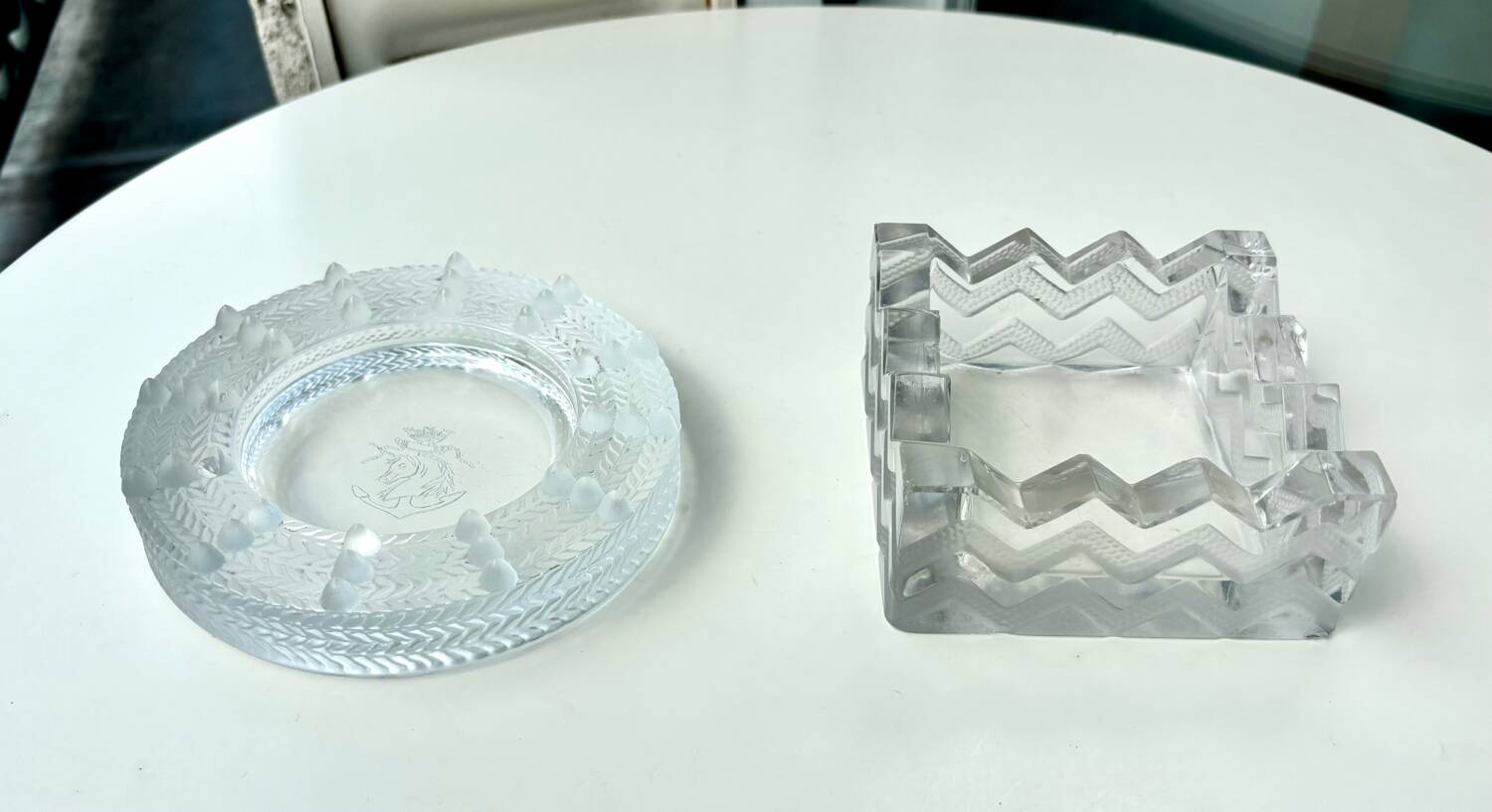 Lalique two ashtrays