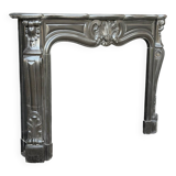 Louis XV style fireplace in black Belgian marble, circa 1880.