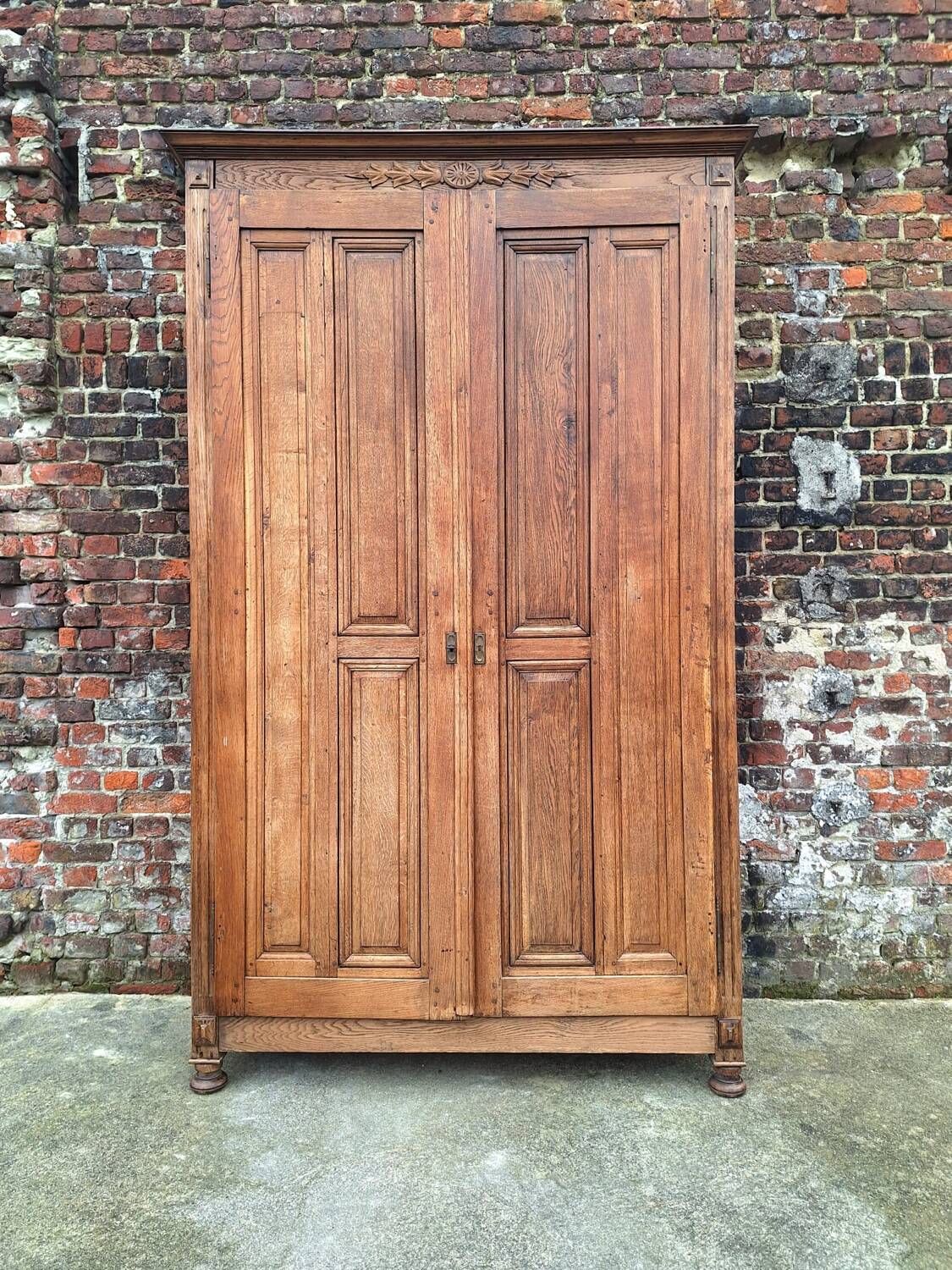 Very large antique wardrobe, vintage dressing furniture.