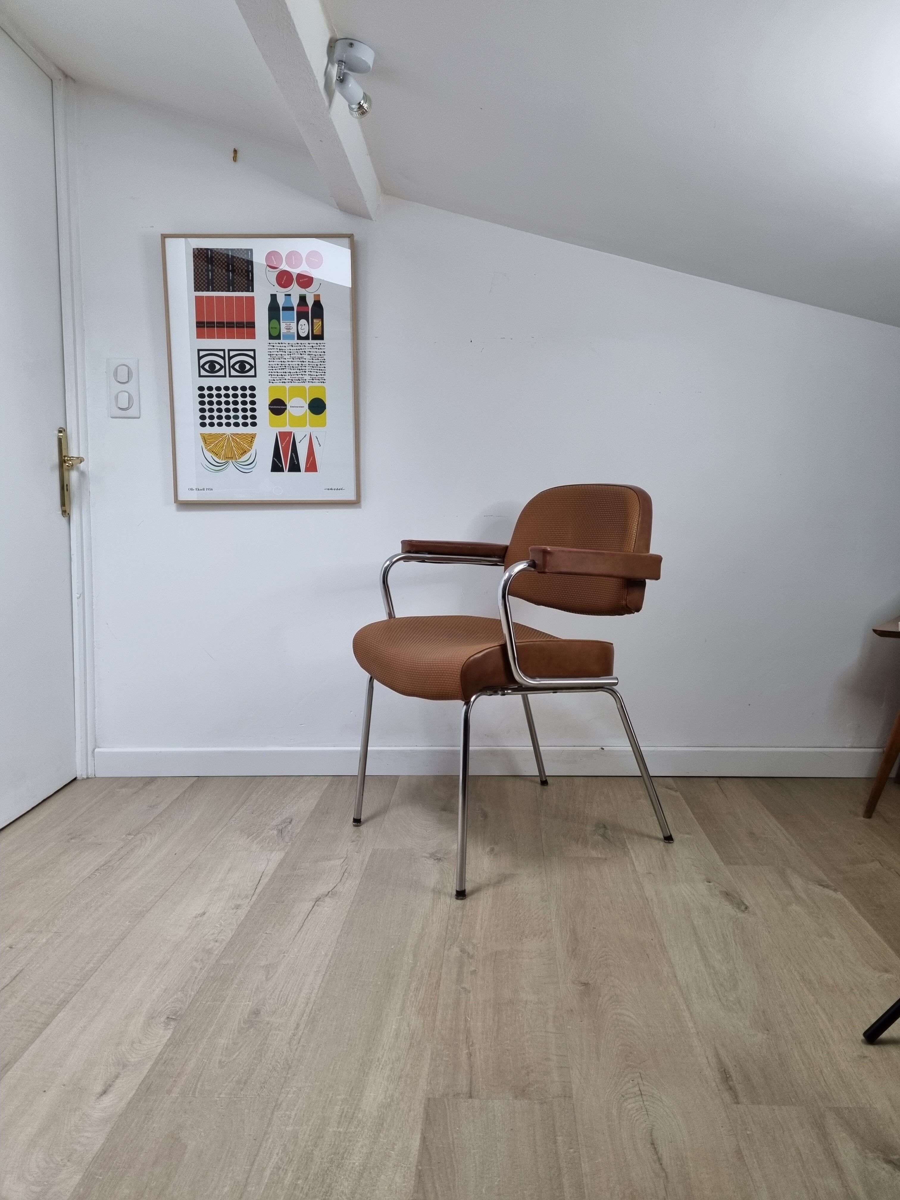 Vintage two-tone skai armchair