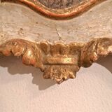 18th century Italian mirror in gilded and painted wood