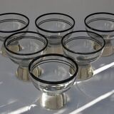6 Bohemian crystal liqueur glasses